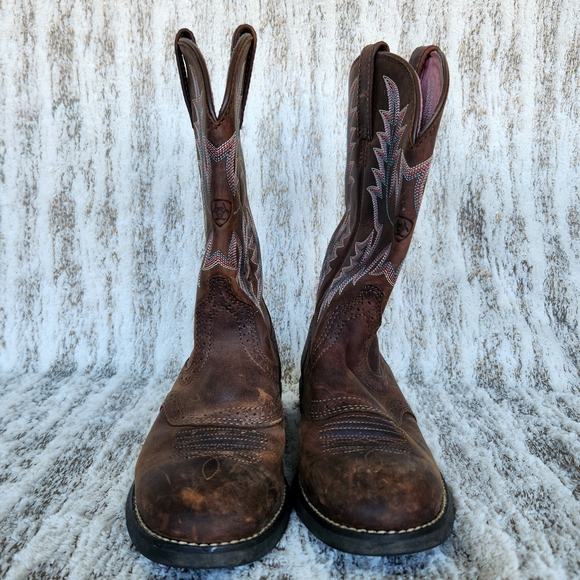 Ariat "Heritage Stockman" Brown Leather Cowboy Western Boots | Women's Size 6.5B - Picture 4 of 11